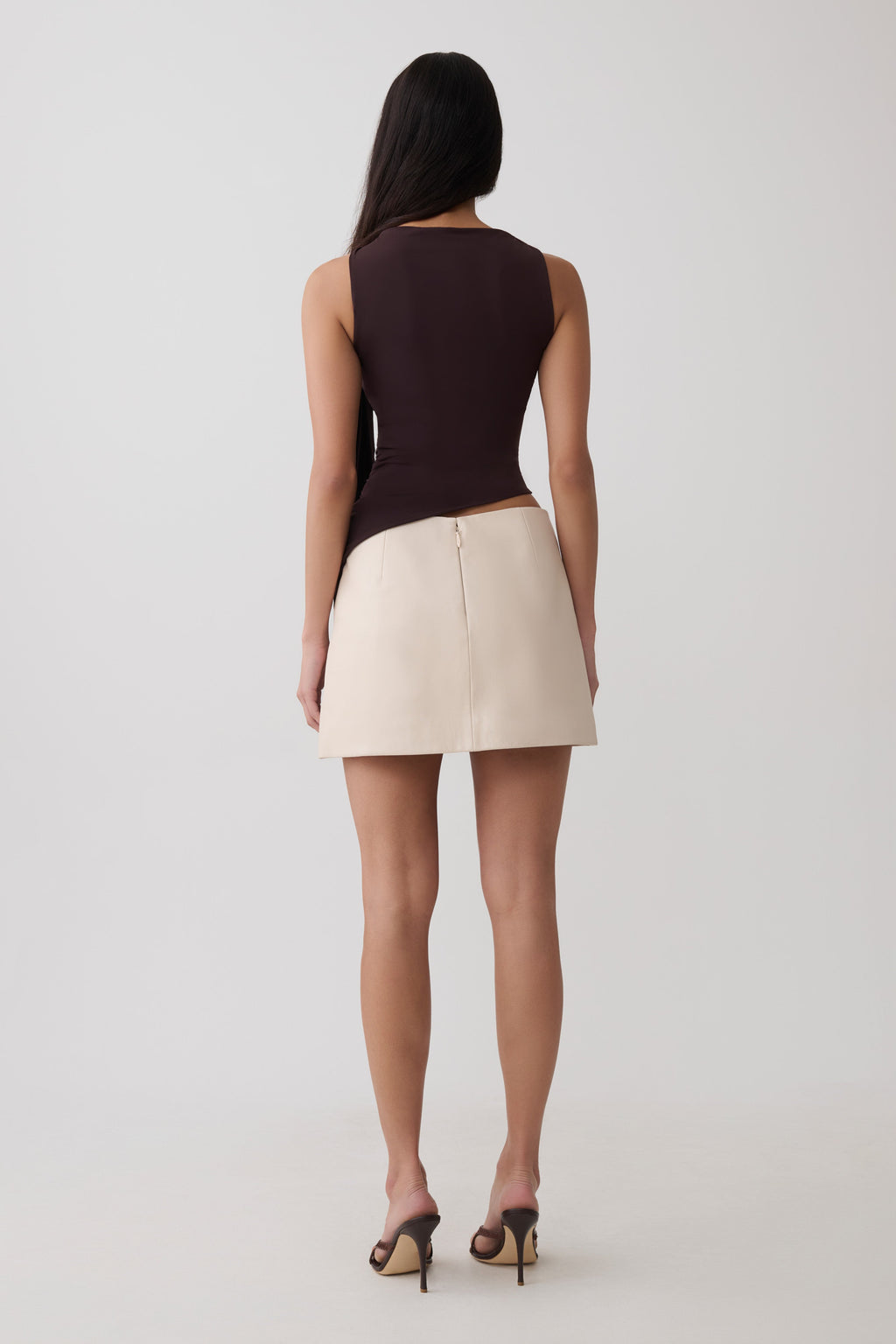 Amabel Gather Knot Sleeveless Top - Chocolate