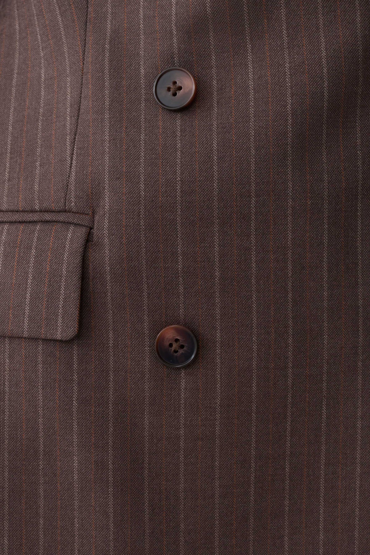Phoebe Double Breasted Blazer - Brown Stripe