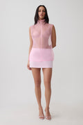 Alicia Satin Mini Skirt - Baby Pink
