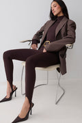Almira Jersey Stirrup Leggings - Chocolate