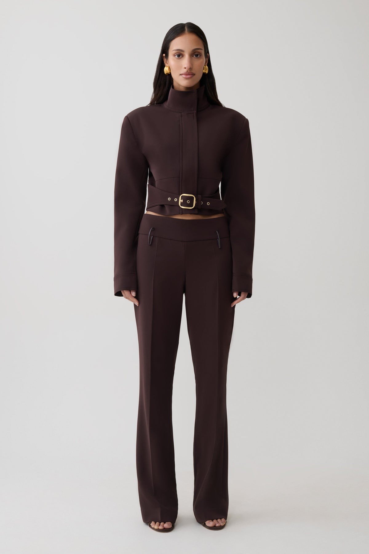 Brooke Structured Suiting Jacket - Burgundy