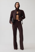 Brooke Straight Leg Suiting Pant - Burgundy