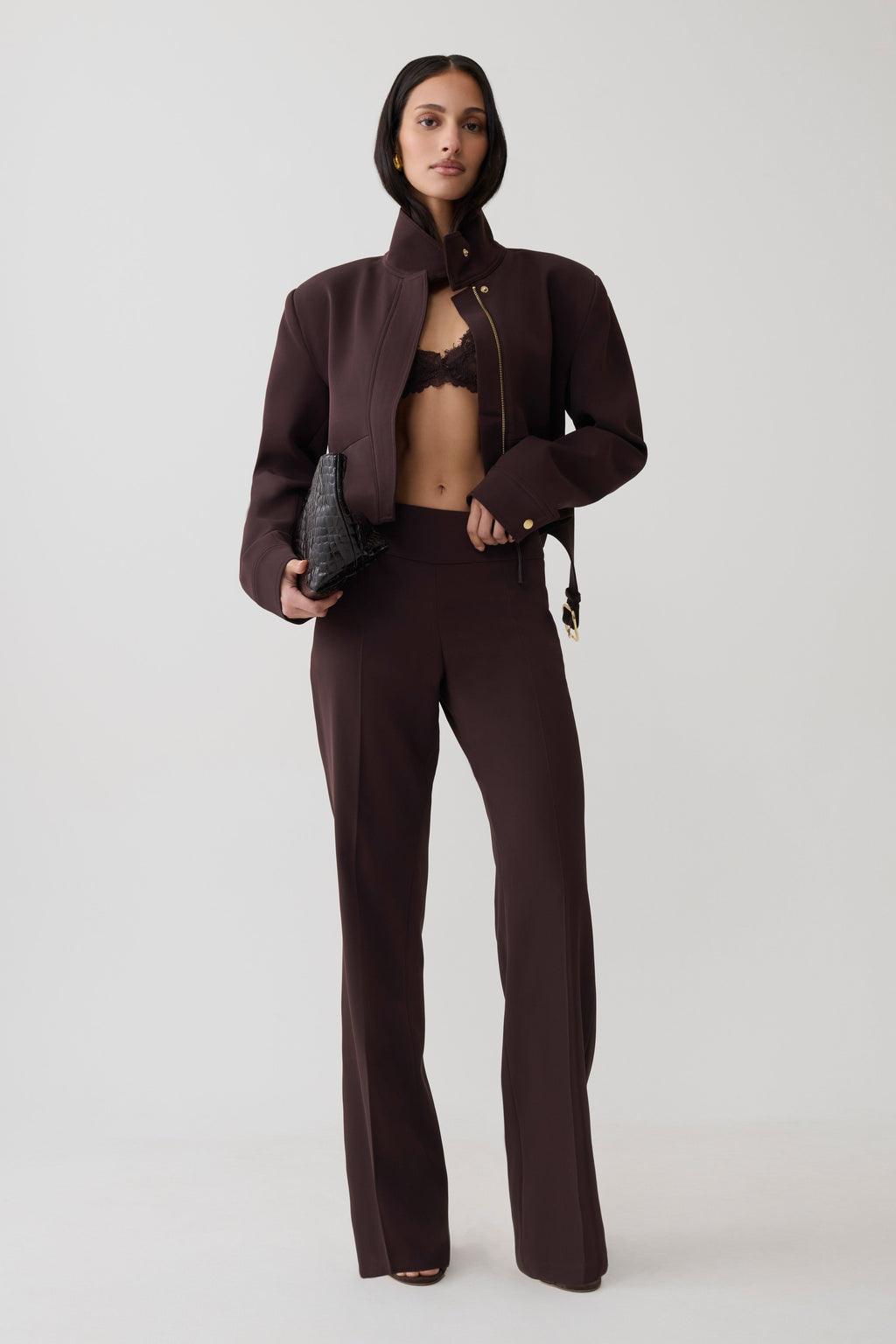 Brooke Structured Suiting Jacket - Burgundy