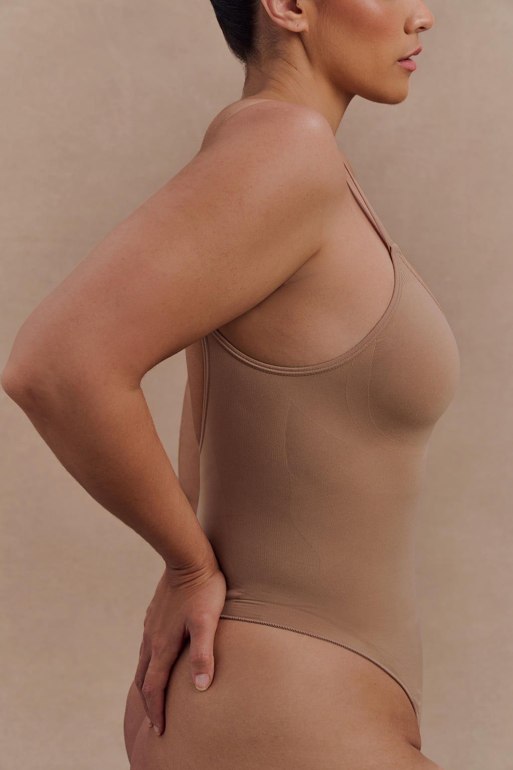 Alyssa Backless Shapewear Bodysuit - Latte