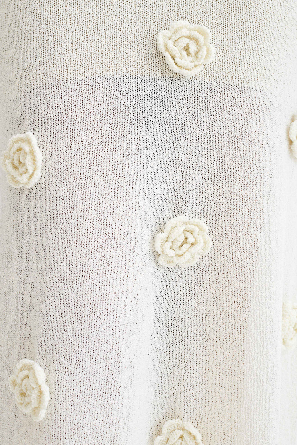 Kiki Off Shoulder Knit Rose Maxi Dress - Ivory