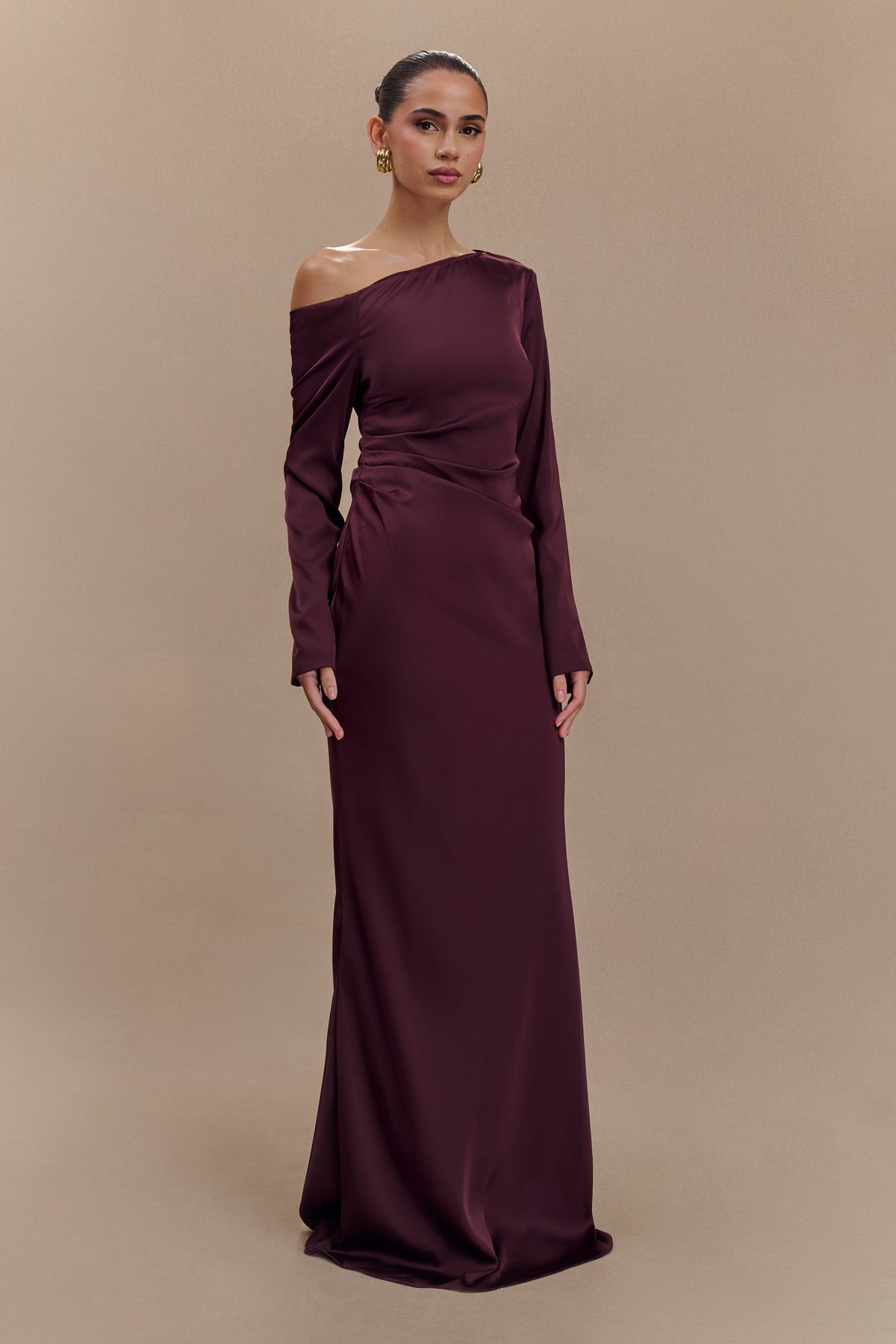 Avery Long Sleeve Maxi Dress - Plum