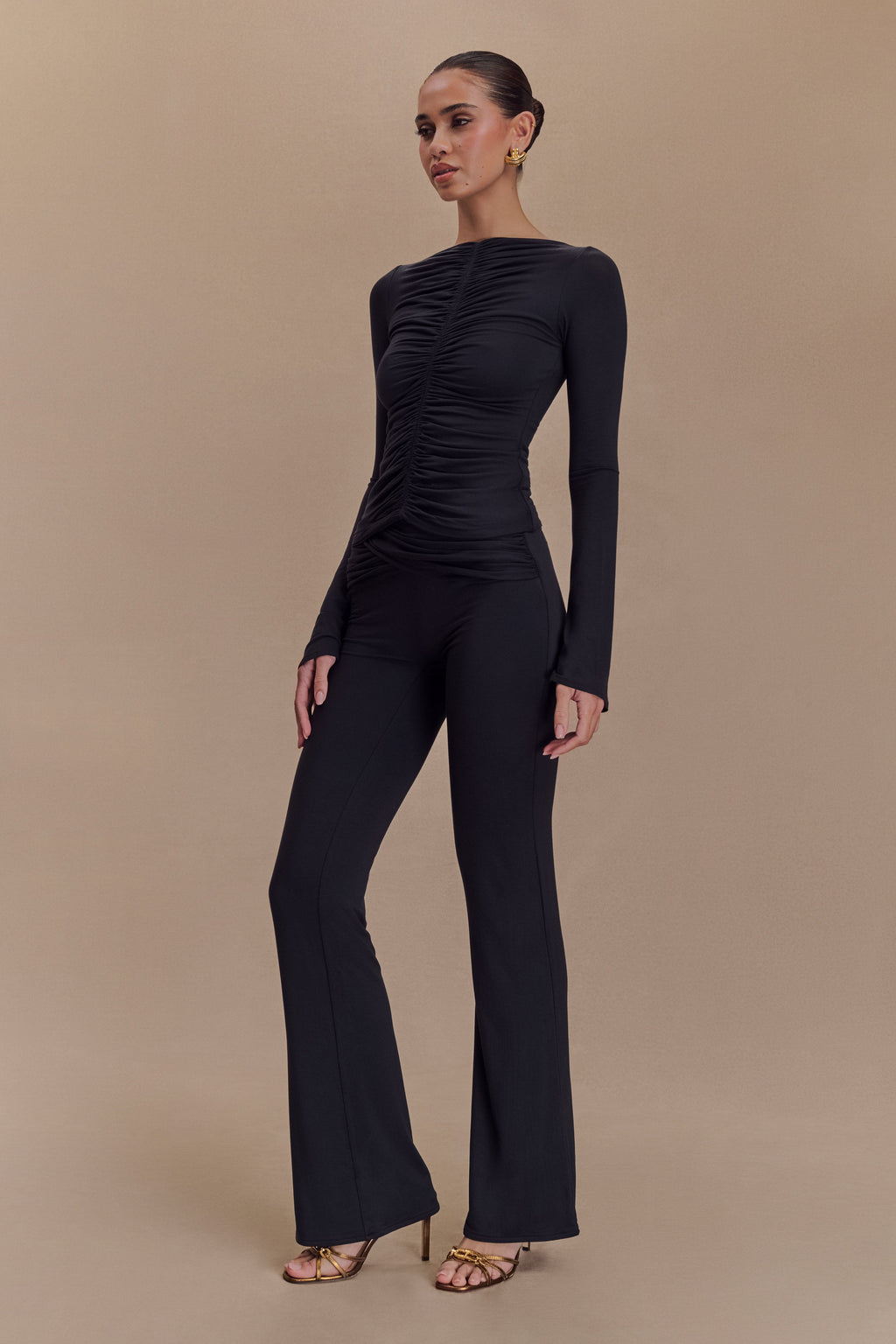 Preston Modal Long Sleeve Top - Black