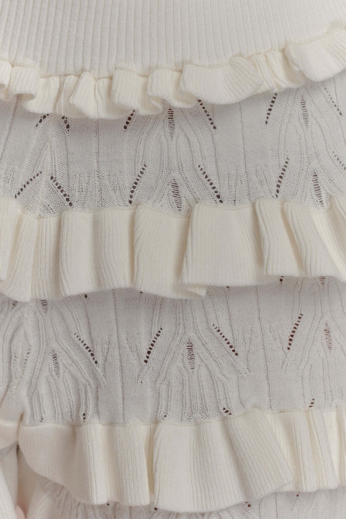 Amy Pointelle Knit Frill Bloomers - Ivory