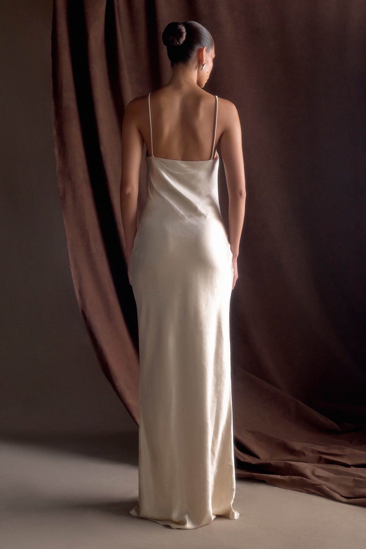 Lilly Sweetheart Satin Maxi Dress - Blush Gold