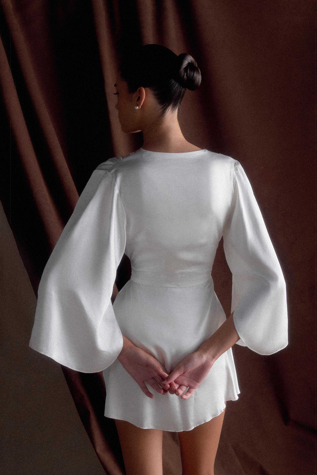 Sterling Satin Bridal Robe - Ivory