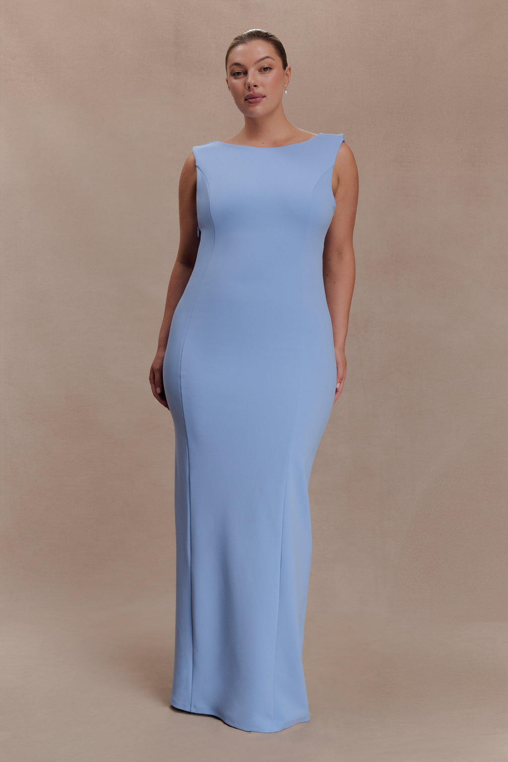 Galilea Crepe Draped Maxi Dress - Cornflower Blue