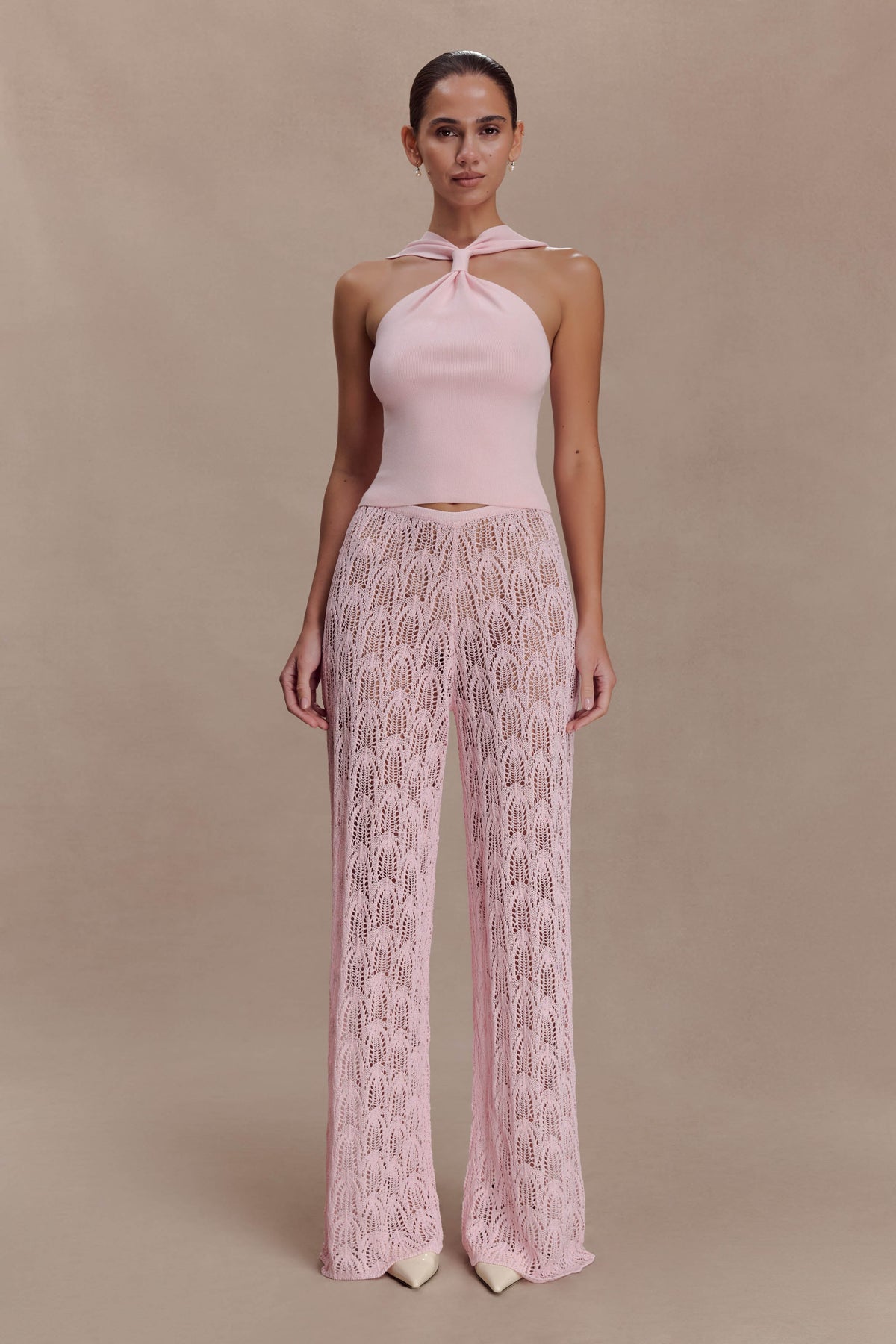 Glinda Crochet Pants - Baby Pink