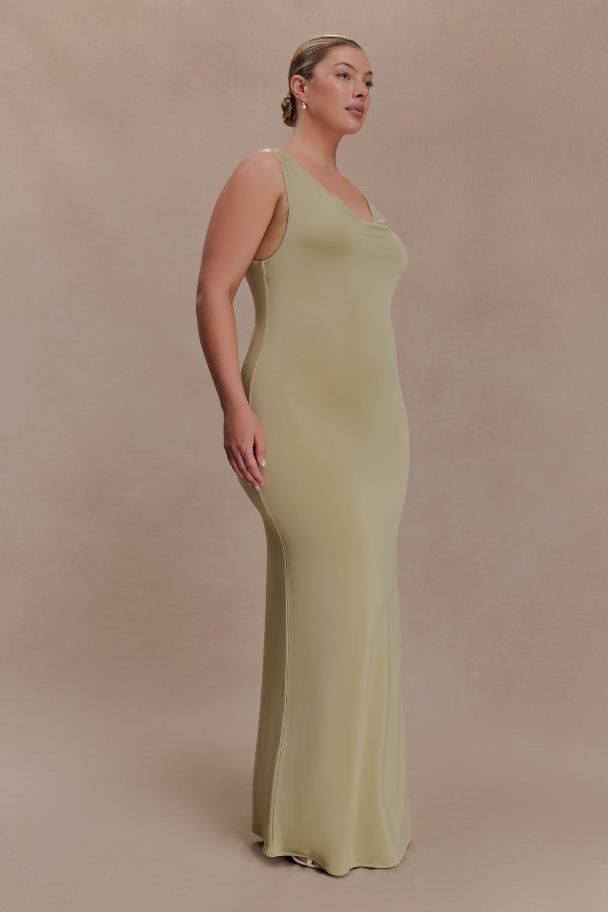 Marta Slinky Cowl Maxi Dress - Sage