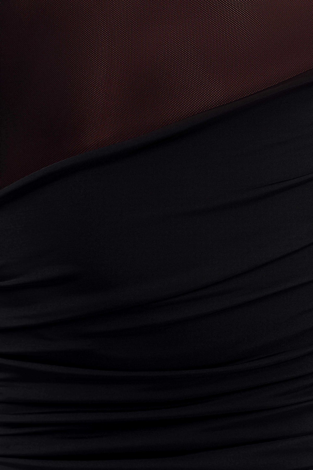 Dallas One Shoulder Mesh Maxi Dress - Black