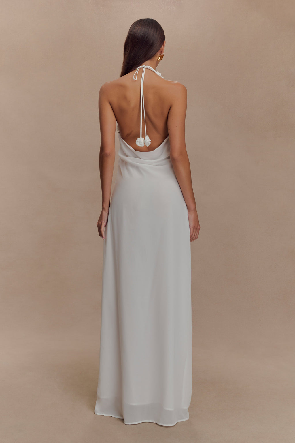 Rosalia Cowl Neck Maxi Dress - White