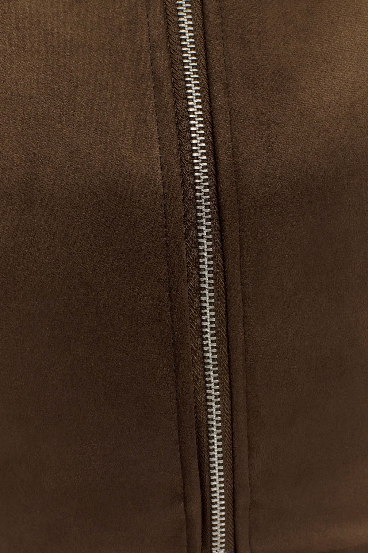 Hayes Faux Suede Collared Jacket - Chocolate