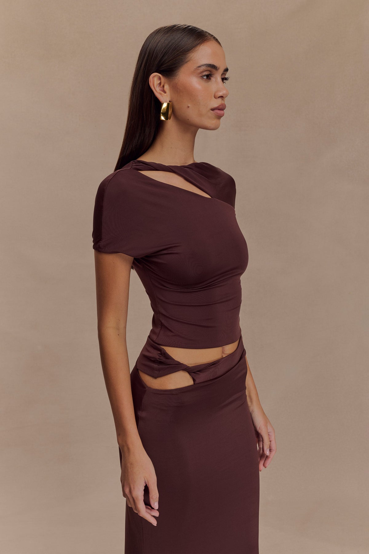 Haven Slinky Twist Top - Chocolate