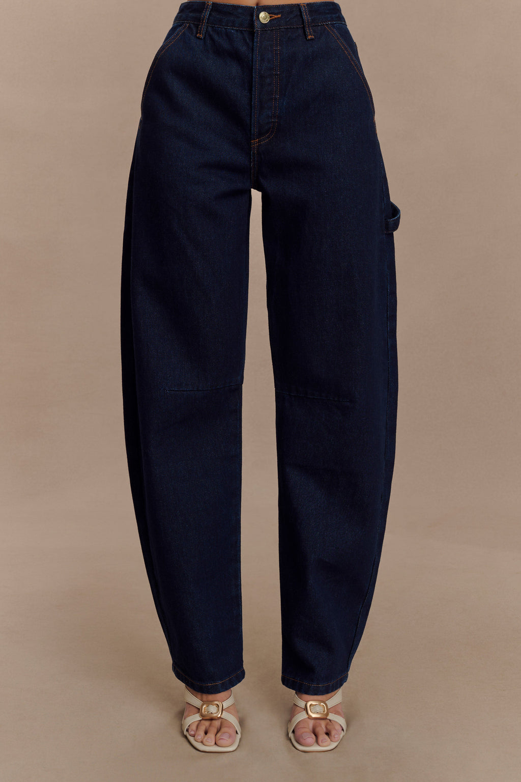 Renata Barrel Denim Jeans - Indigo Blue