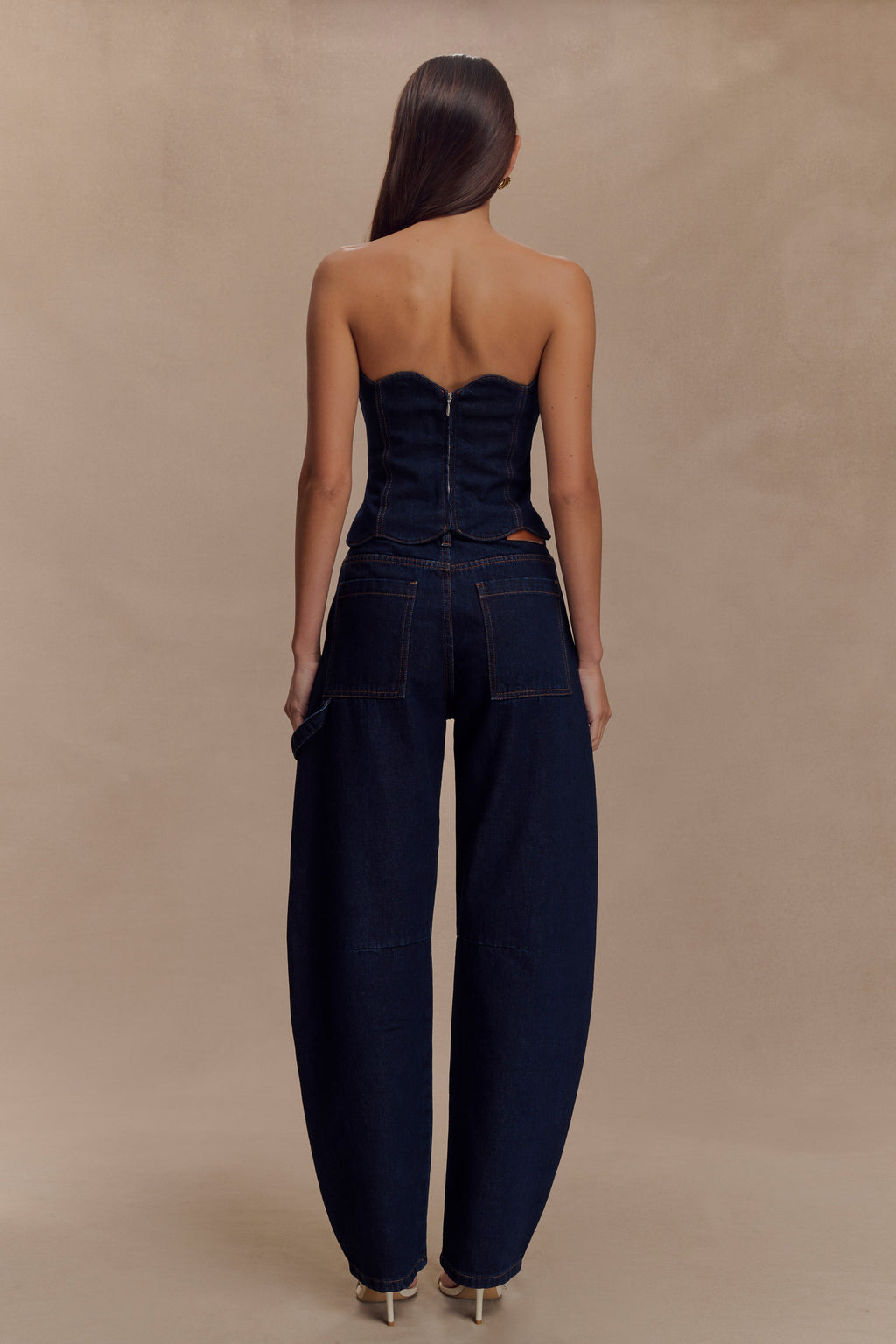 Renata Barrel Denim Jeans - Indigo Blue
