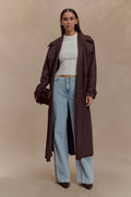 Marc Faux Suede Coat - Cocoa Chocolate