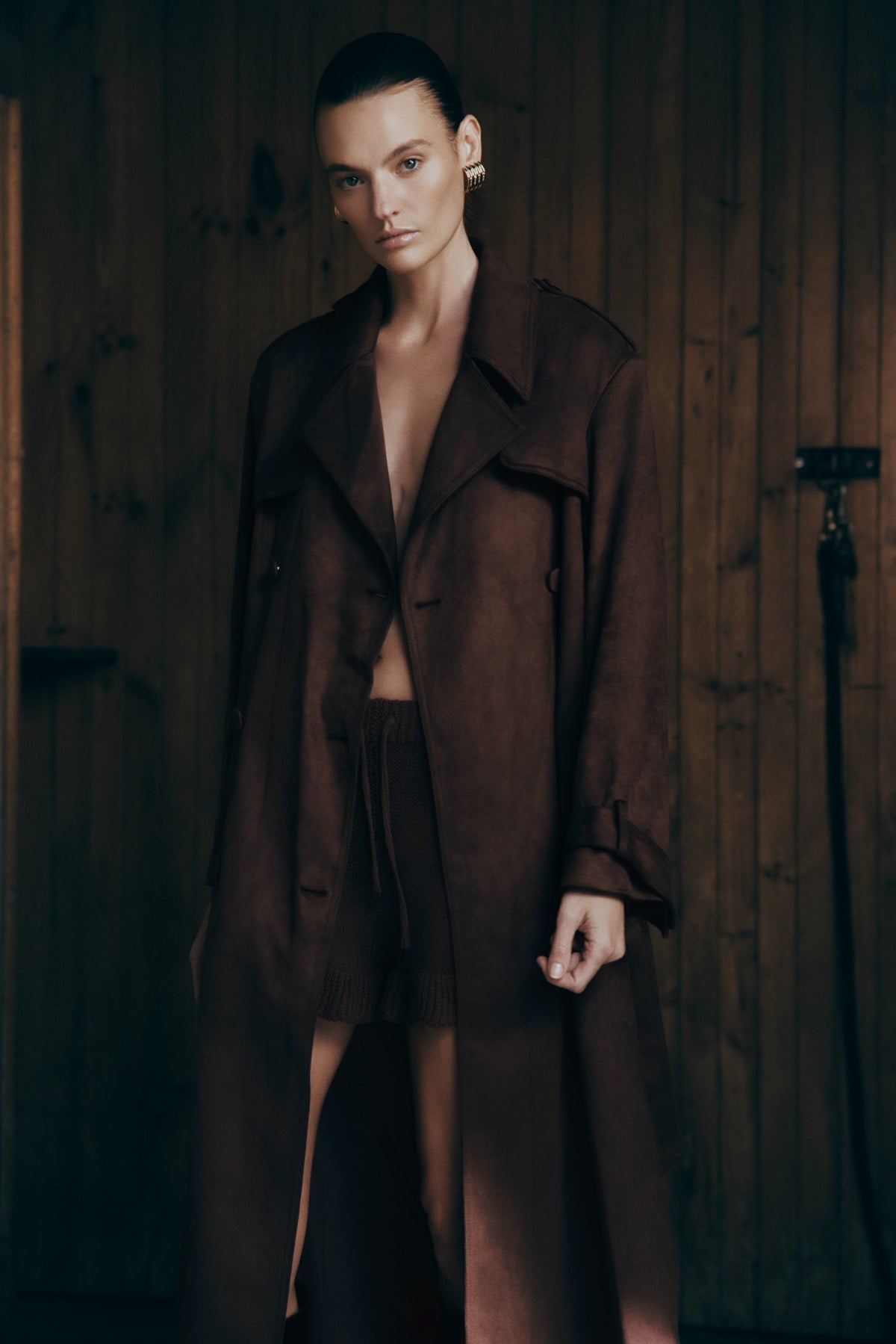 Marc Faux Suede Coat - Cocoa Chocolate