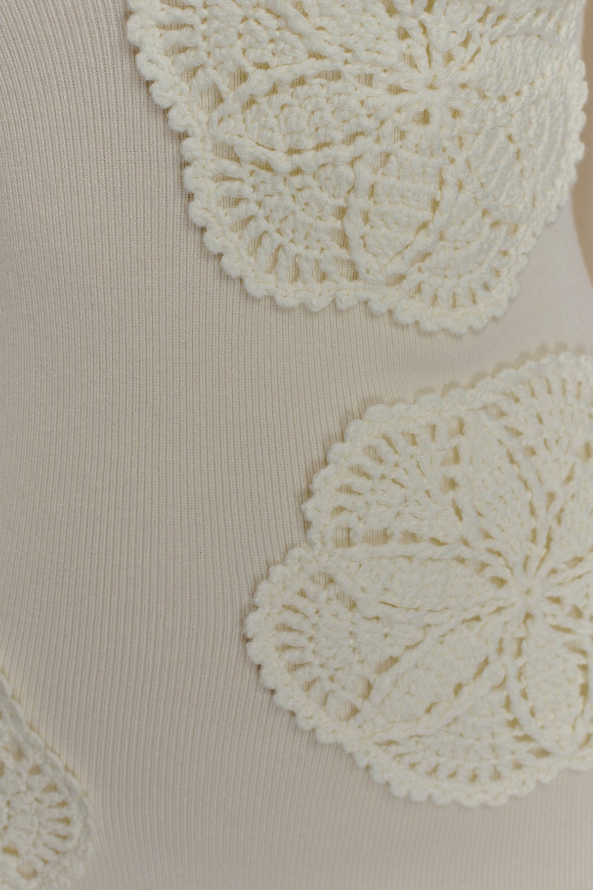 Amari Knit Crochet Knit Mini Dress - Ivory