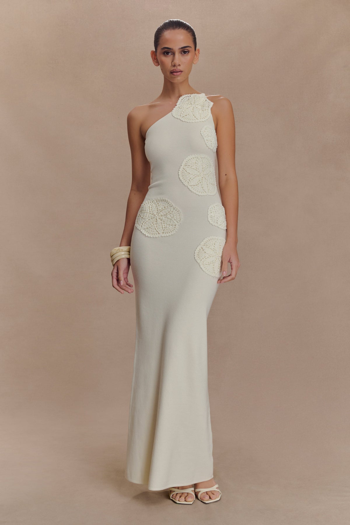 Teneika Crochet Knit Maxi Dress - Ivory