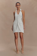 Ruth Cotton Halter Mini Dress - Ivory