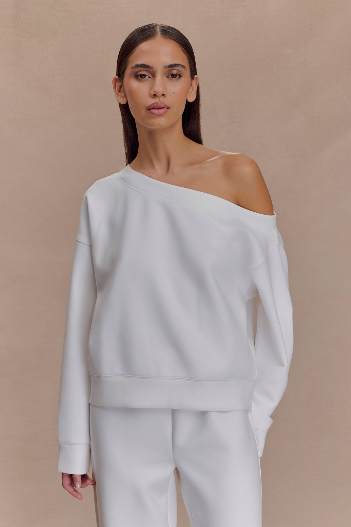 Aiden Slouchy Crew Jumper - Ivory