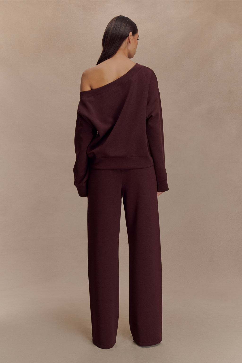 Aiden Slouchy Crew Jumper - Chocolate