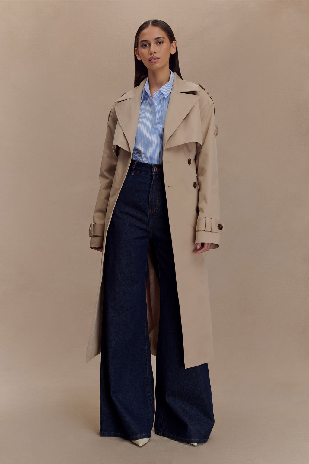 Lois Twill Trench Coat - Camel