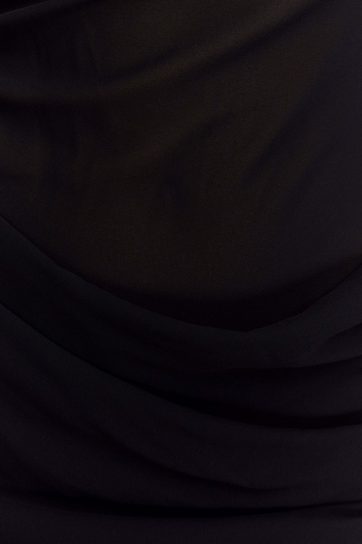 Daria Draped Chiffon Maxi Dress - Black