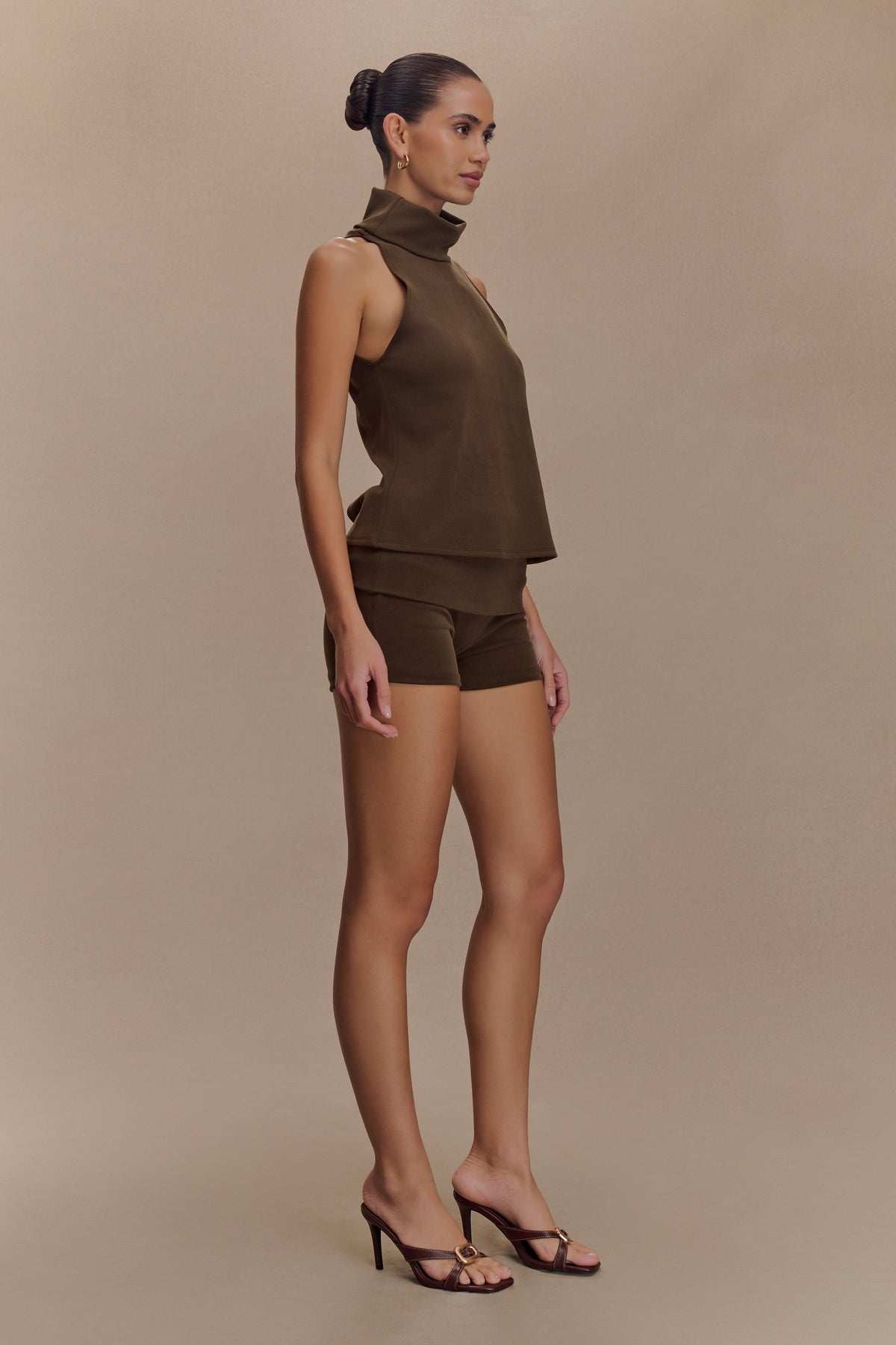 Birdie Fold Over Shorts - Chocolate