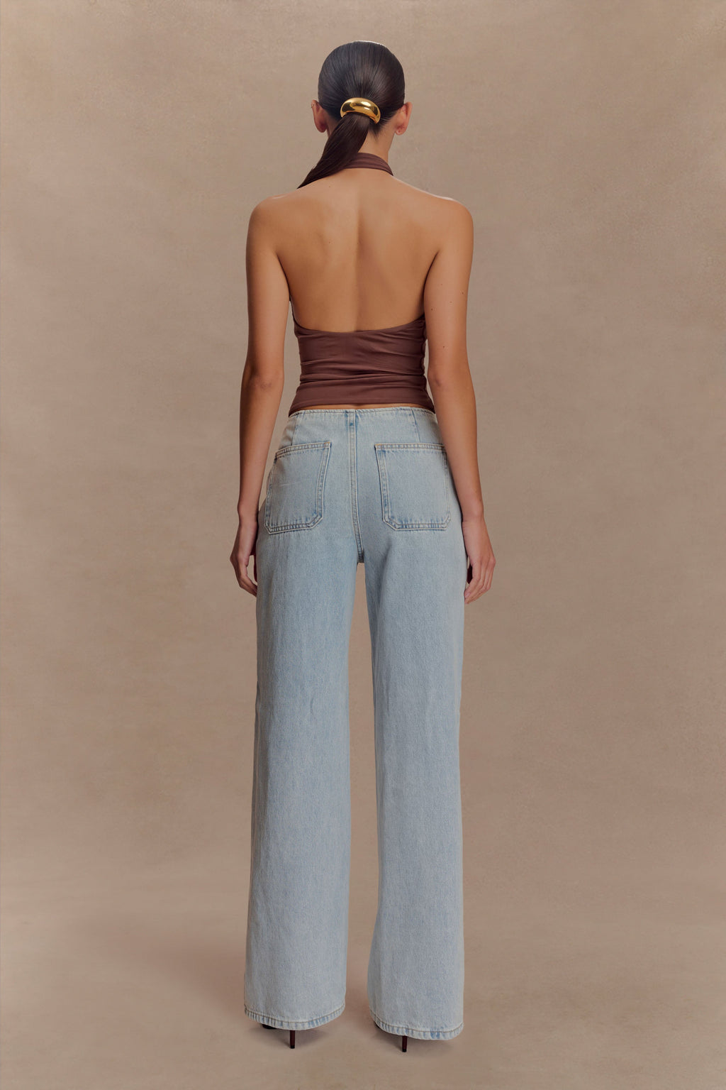 Mariposa Slinky Halter Top - Chocolate