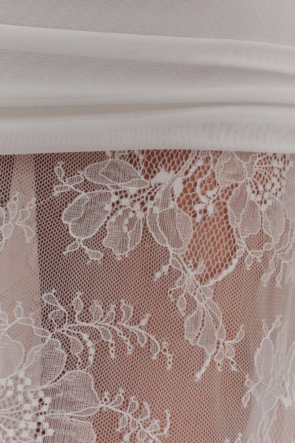 Guinevere Lace And Mesh Maxi Skirt - Ivory
