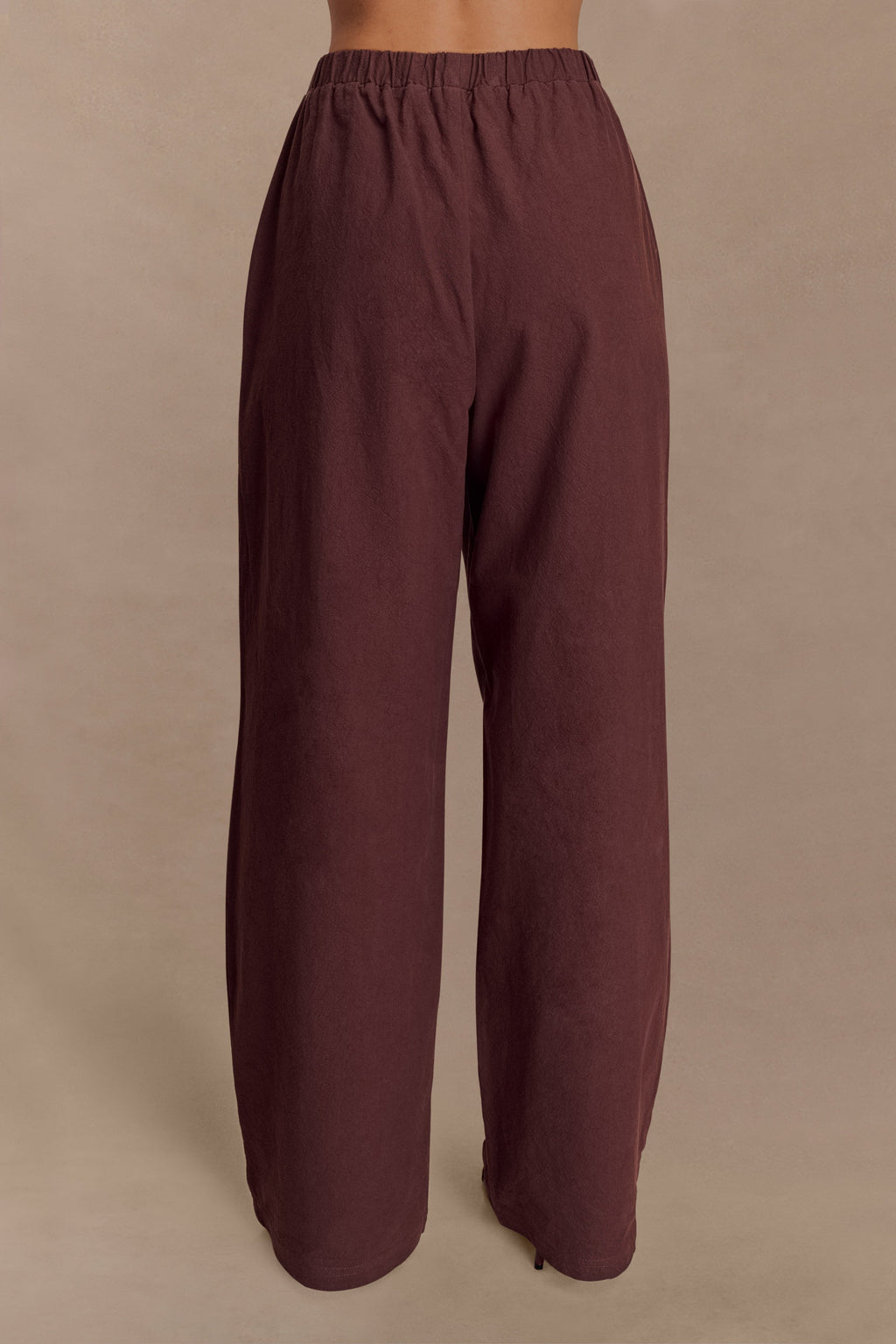 Janayia Cotton Wide Leg Pants - Dark Espresso