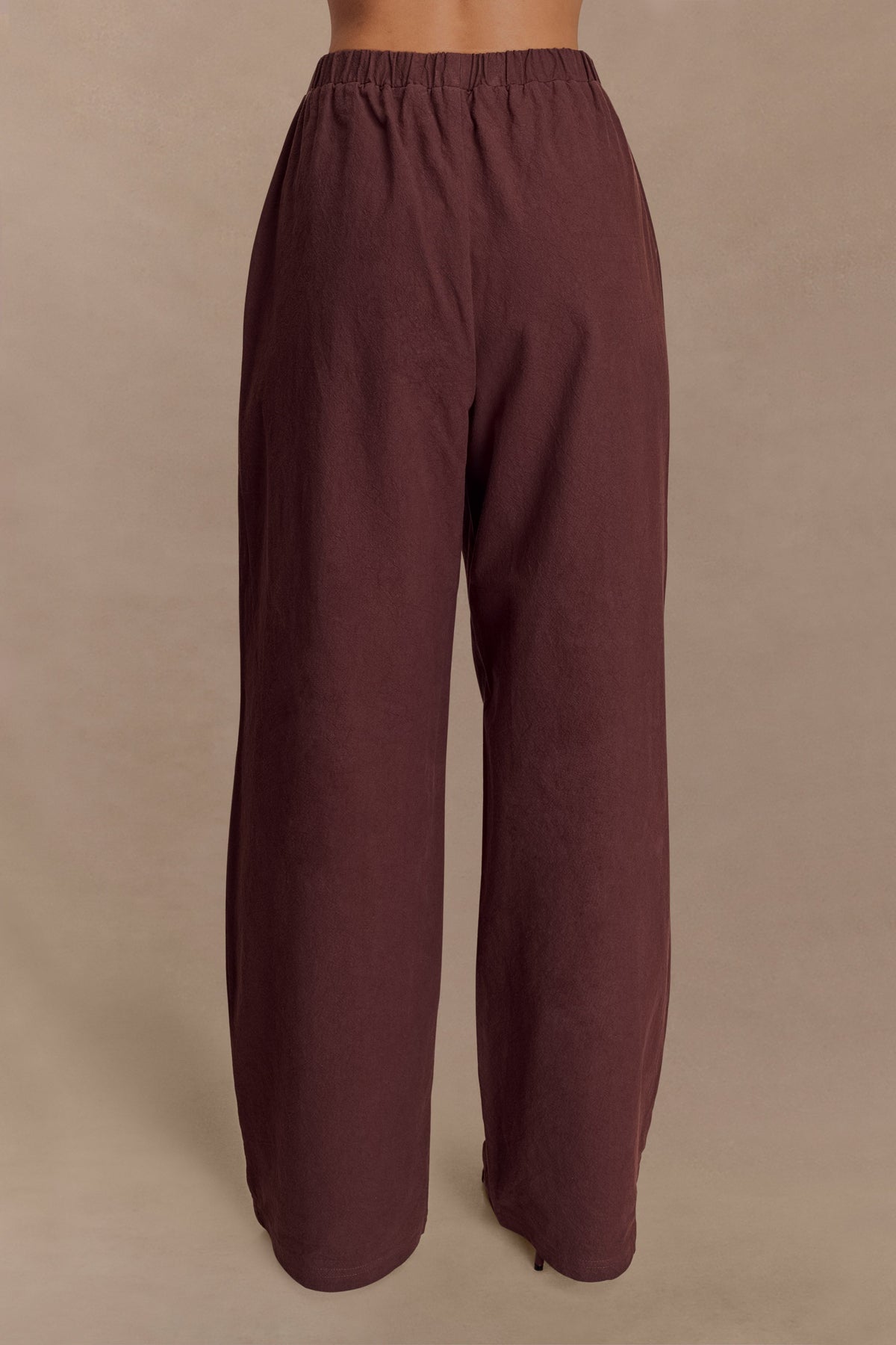 Janayia Cotton Wide Leg Pants - Dark Espresso