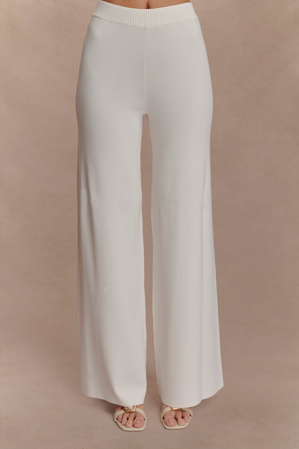 Fabiana Wide Leg Knit Pant - White