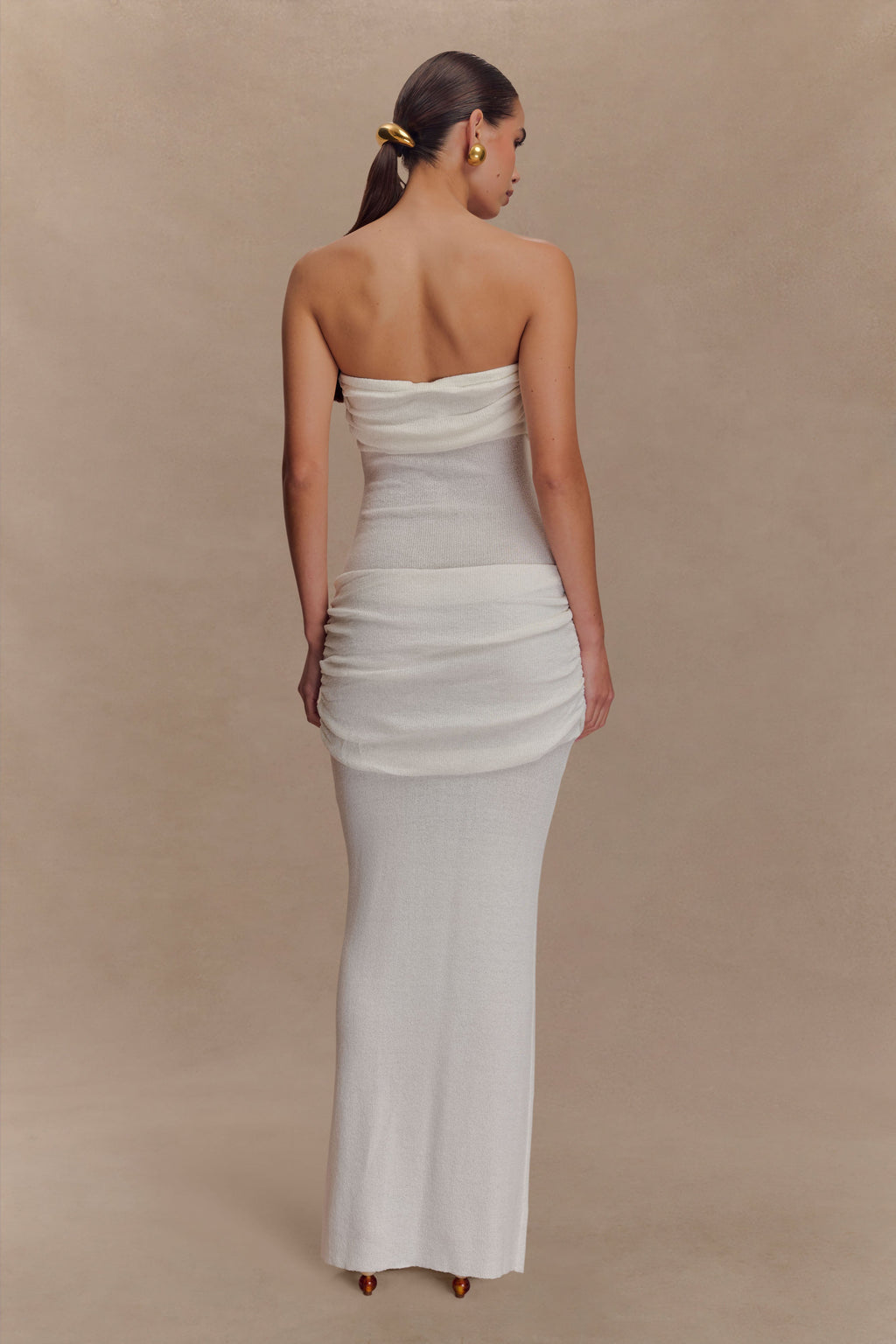Elora Strapless Knit Maxi Dress - Ivory