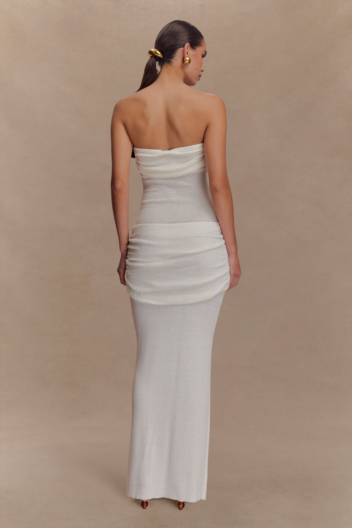 Elora Strapless Knit Maxi Dress - Ivory