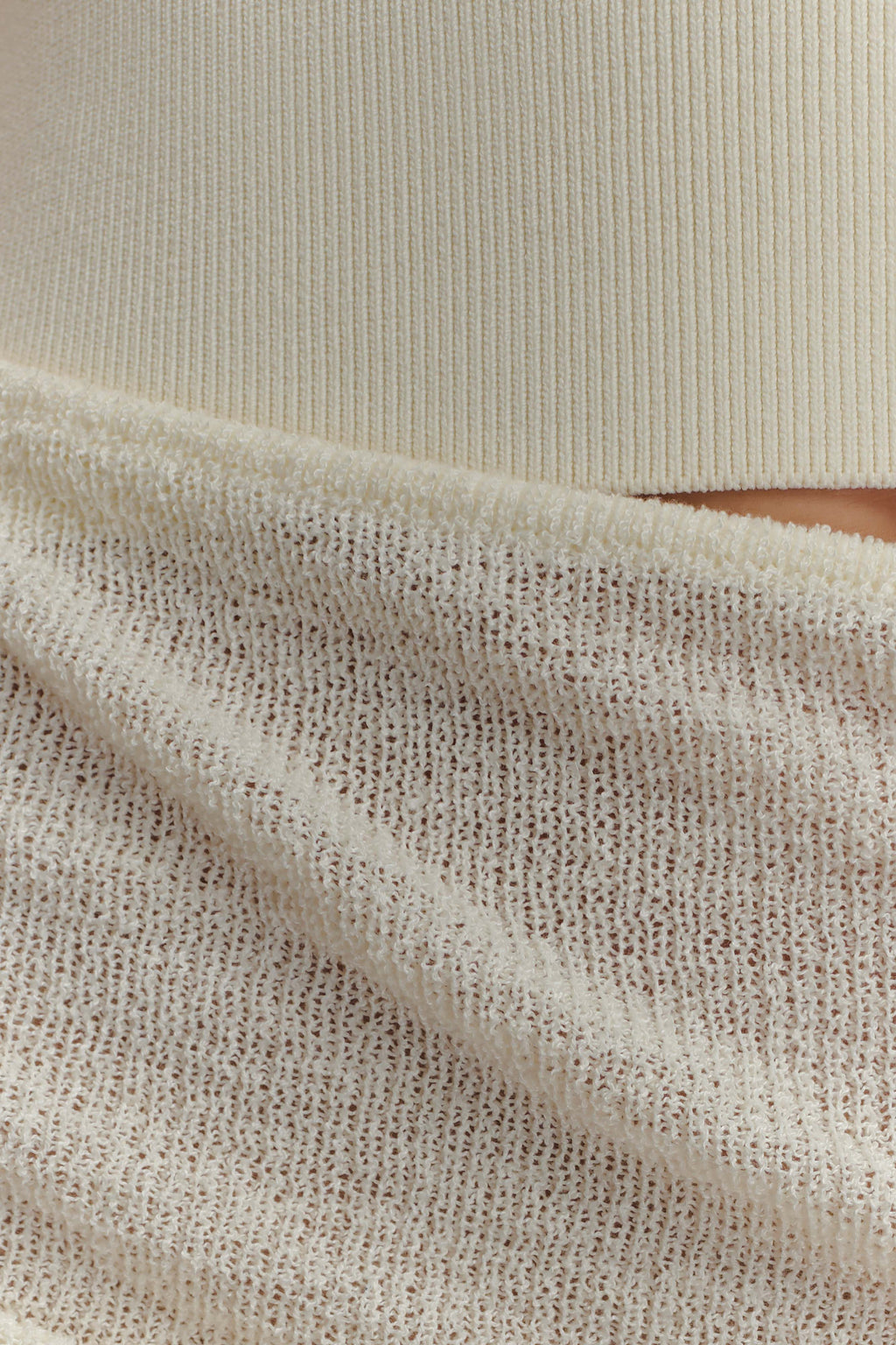 Cali Drape Skirt Knit Mini Dress - Ivory
