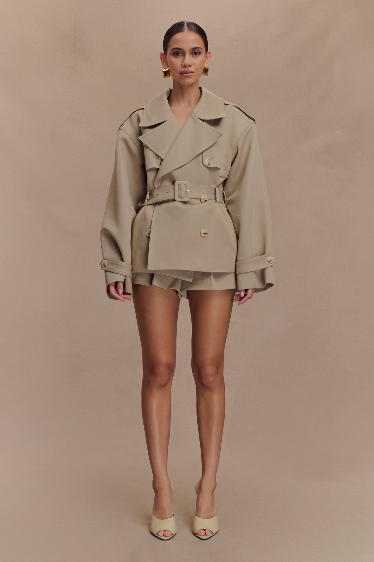 Alden High Waisted Short - Pebble