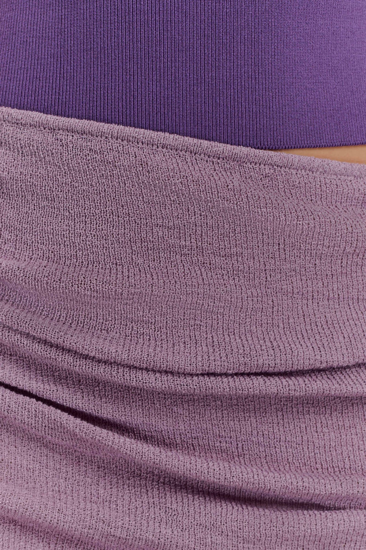 Cali Drape Skirt Knit Mini Dress - Purple