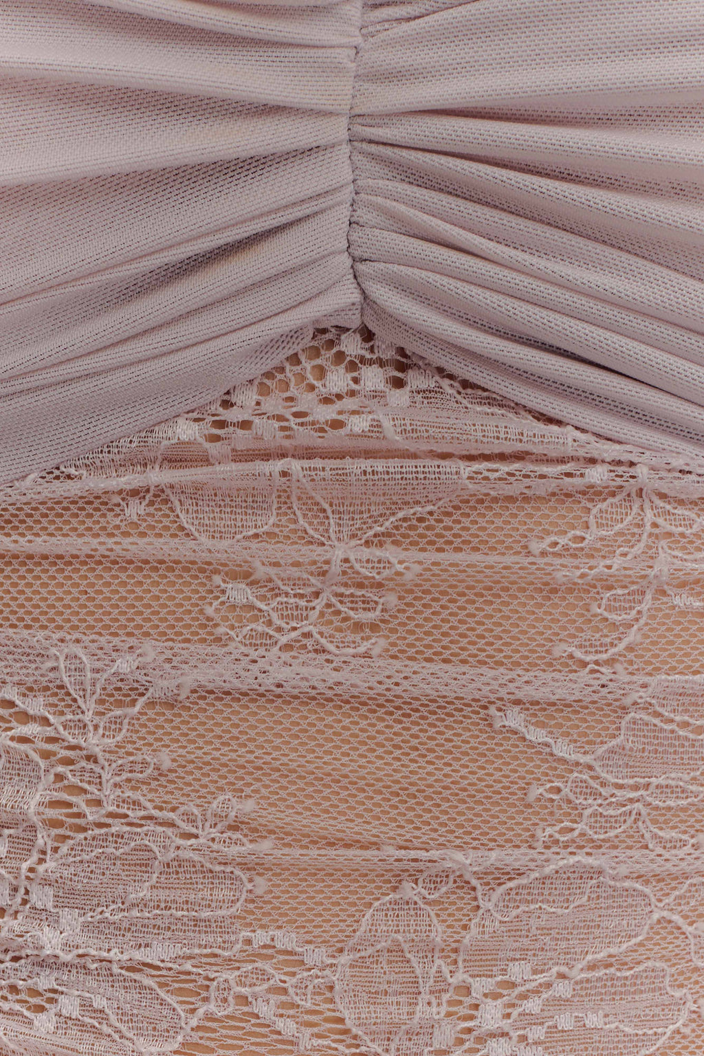 Guinevere Lace And Mesh Top - Lilac