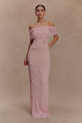 Brynn Orchid Knit Maxi Dress - Pastel Pink