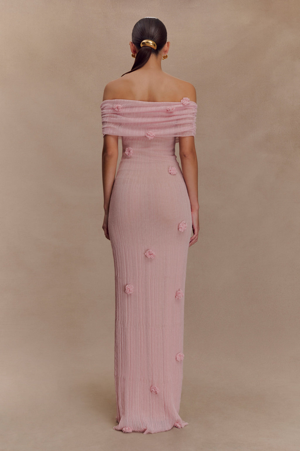 Brynn Orchid Knit Maxi Dress - Pastel Pink