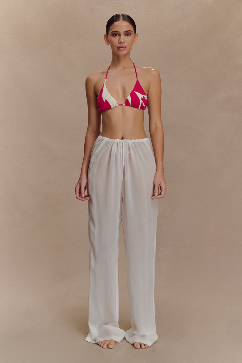Tonya Sheer Straight Leg Pant - Ivory