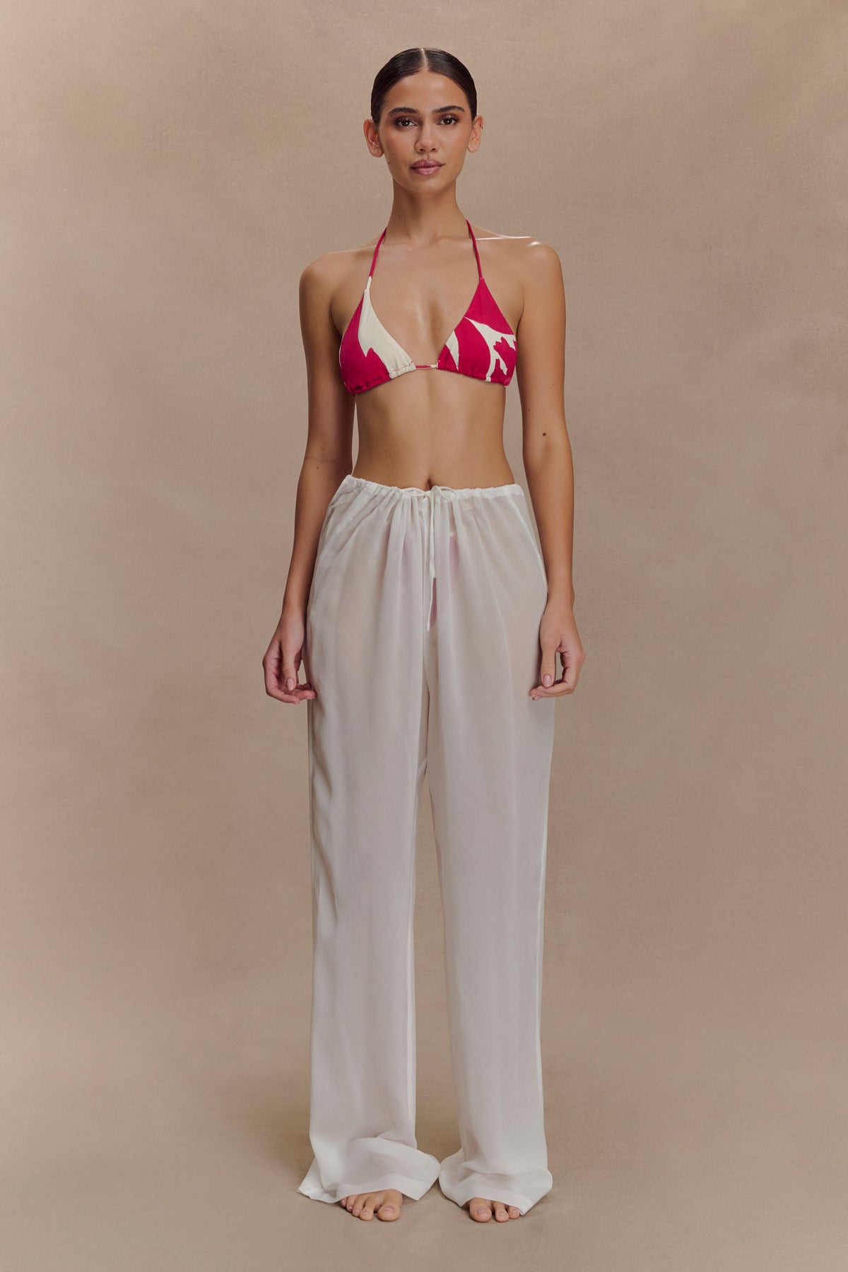 Tonya Sheer Straight Leg Pant - Ivory