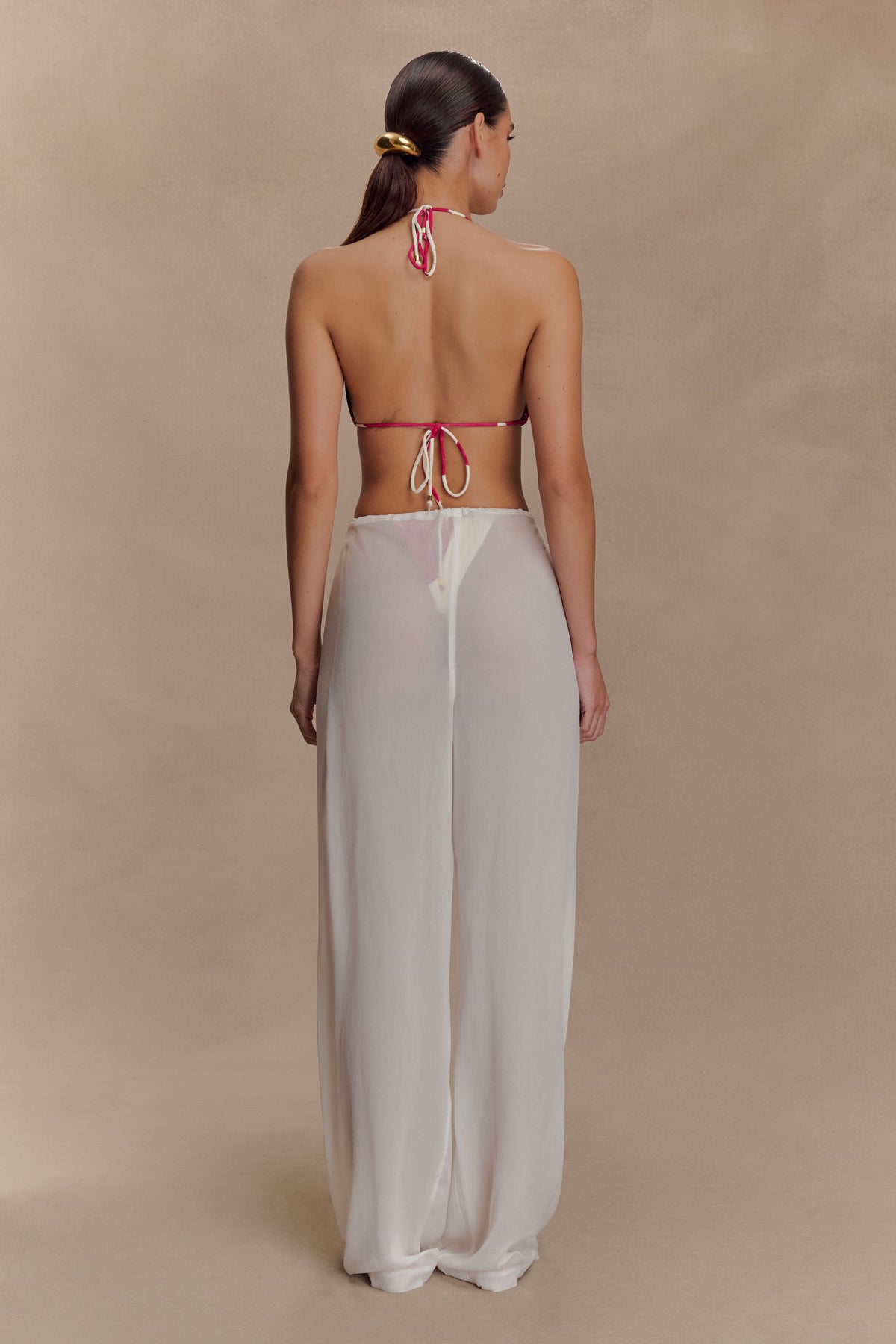 Tonya Sheer Straight Leg Pant - Ivory