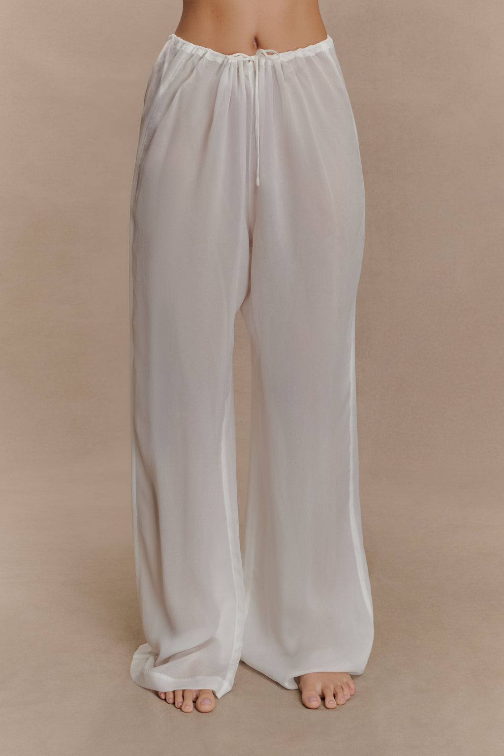 Tonya Sheer Straight Leg Pant - Ivory